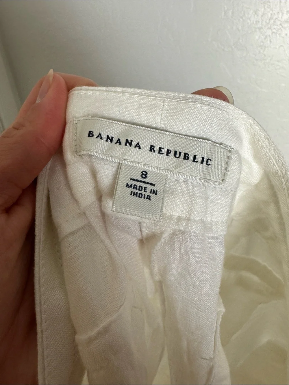 Banana Republic White 100% Linen Drawstring Pants Size 8